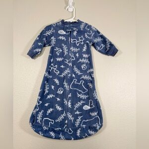 Yoga Sprout Sleep Sack Bag Long Sleep Fleece Animal Print Blue Baby 0-9 Months